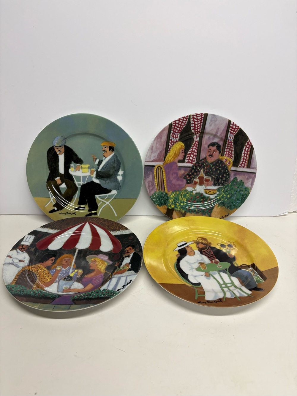 Marche Aux Fleurs Salad Dessert Plates Guy Buffet Collection Set 4